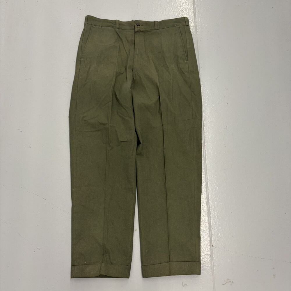 Vintage 60s Sears Green Sanforized Workwear Chinos 34x28